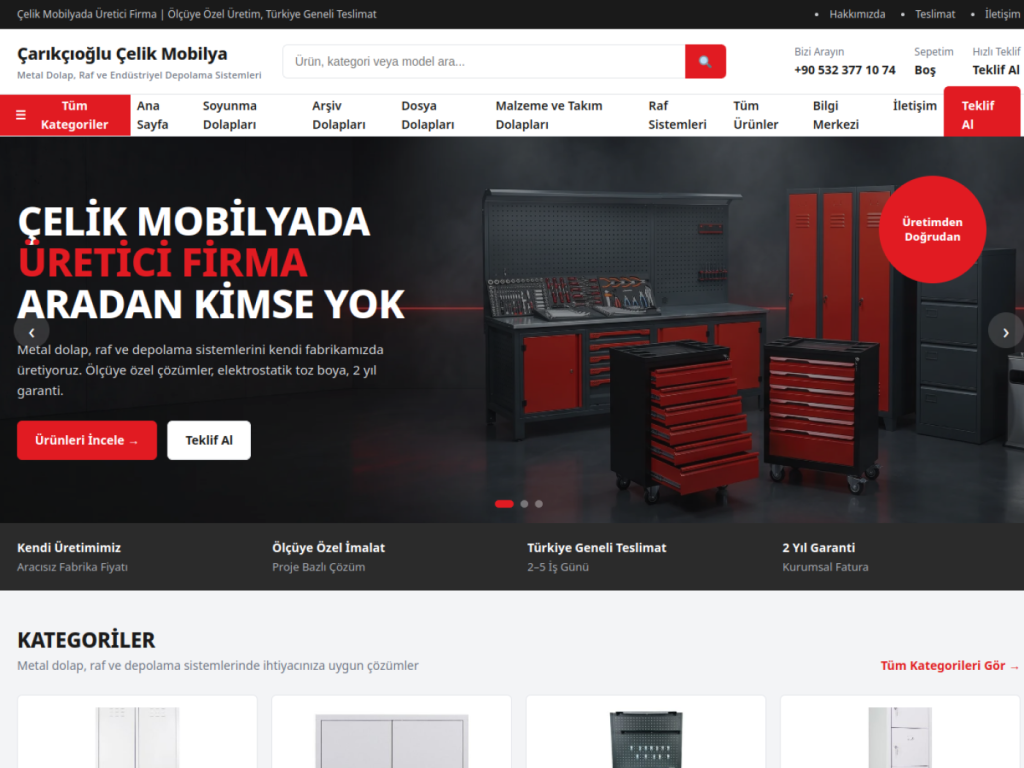 Çarıkçıoğlu — Unternehmenswebsite